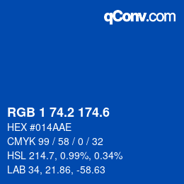 カラーコード: RGB 1 74.2 174.6 | qconv.com