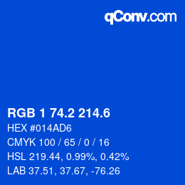 カラーコード: RGB 1 74.2 214.6 | qconv.com