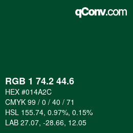 カラーコード: RGB 1 74.2 44.6 | qconv.com