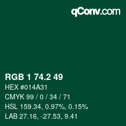 カラーコード: RGB 1 74.2 49 | qconv.com
