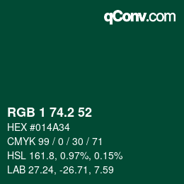 カラーコード: RGB 1 74.2 52 | qconv.com