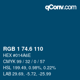 カラーコード: RGB 1 74.6 110 | qconv.com