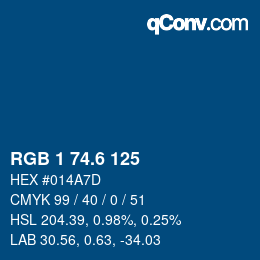 カラーコード: RGB 1 74.6 125 | qconv.com