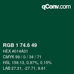 カラーコード: RGB 1 74.6 49 | qconv.com