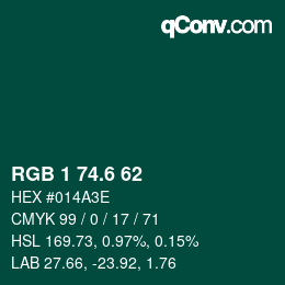カラーコード: RGB 1 74.6 62 | qconv.com