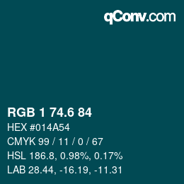 カラーコード: RGB 1 74.6 84 | qconv.com