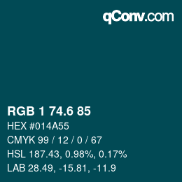 カラーコード: RGB 1 74.6 85 | qconv.com