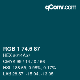 カラーコード: RGB 1 74.6 87 | qconv.com