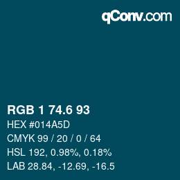 カラーコード: RGB 1 74.6 93 | qconv.com