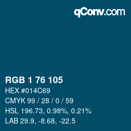 Color code: RGB 1 76 105 | qconv.com