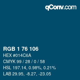 Color code: RGB 1 76 106 | qconv.com