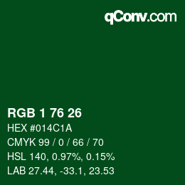 Color code: RGB 1 76 26 | qconv.com