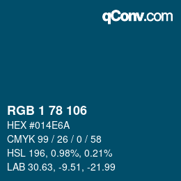 Color code: RGB 1 78 106 | qconv.com