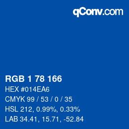 Color code: RGB 1 78 166 | qconv.com
