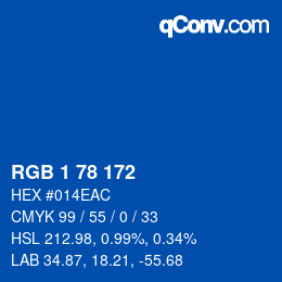 Color code: RGB 1 78 172 | qconv.com