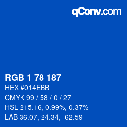Color code: RGB 1 78 187 | qconv.com