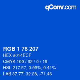 Color code: RGB 1 78 207 | qconv.com
