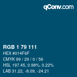 カラーコード: RGB 1 79 111 | qconv.com
