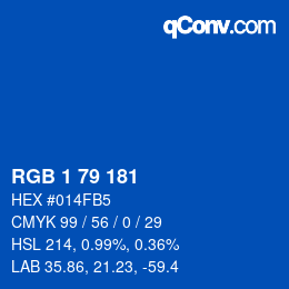 Color code: RGB 1 79 181 | qconv.com