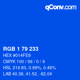 Color code: RGB 1 79 233 | qconv.com