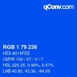 Color code: RGB 1 79 238 | qconv.com