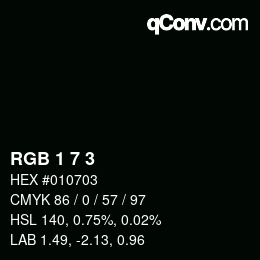 Color code: RGB 1 7 3 | qconv.com