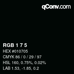 カラーコード: RGB 1 7 5 | qconv.com