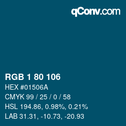 Color code: RGB 1 80 106 | qconv.com