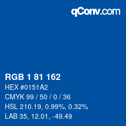 Color code: RGB 1 81 162 | qconv.com
