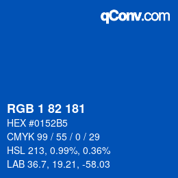 Color code: RGB 1 82 181 | qconv.com