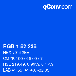 Color code: RGB 1 82 238 | qconv.com