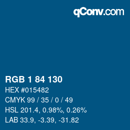 Color code: RGB 1 84 130 | qconv.com