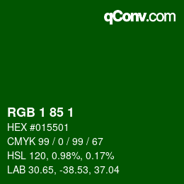 Color code: RGB 1 85 1 | qconv.com