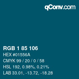 Color code: RGB 1 85 106 | qconv.com