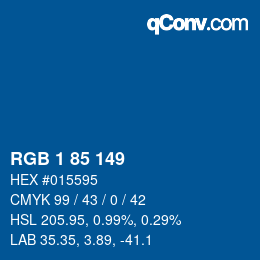 Farbcode: RGB 1 85 149 | qconv.com