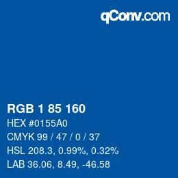 Color code: RGB 1 85 160 | qconv.com