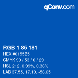 Color code: RGB 1 85 181 | qconv.com