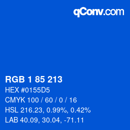 Color code: RGB 1 85 213 | qconv.com