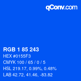 Color code: RGB 1 85 243 | qconv.com