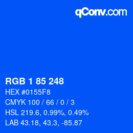 Color code: RGB 1 85 248 | qconv.com
