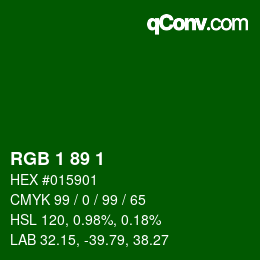 Color code: RGB 1 89 1 | qconv.com