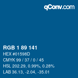 カラーコード: RGB 1 89 141 | qconv.com
