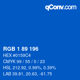 Color code: RGB 1 89 196 | qconv.com