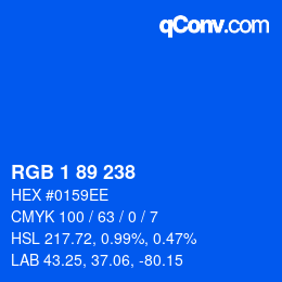 Color code: RGB 1 89 238 | qconv.com