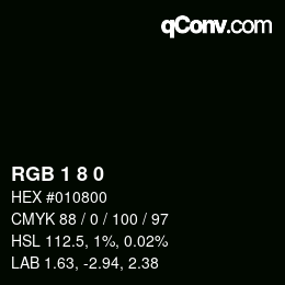 カラーコード: RGB 1 8 0 | qconv.com