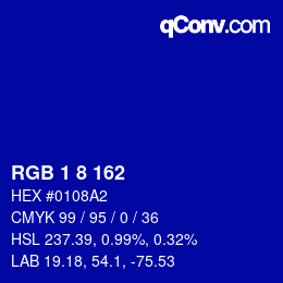 Color code: RGB 1 8 162 | qconv.com