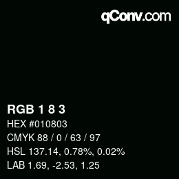 カラーコード: RGB 1 8 3 | qconv.com