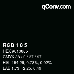 Code couleur: RGB 1 8 5 | qconv.com