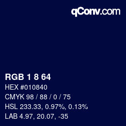 Farbcode: RGB 1 8 64 | qconv.com