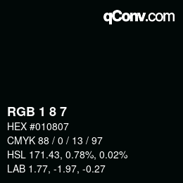 Farbcode: RGB 1 8 7 | qconv.com